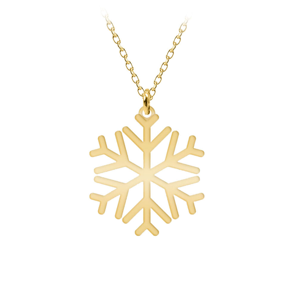 Snowflake - Colier personalizat argint 925 placat cu aur galben 24K cu pandantiv Fulg